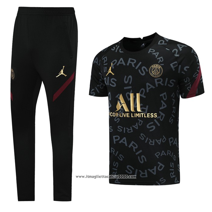 Tuta da Track Paris Saint-Germain Jordan Manica Corta 2021 Nero